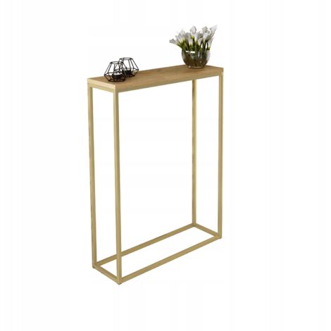 Consola de recibidor 60x20 fabricada con perfiles 15x15 Roble Dorado Lancelot