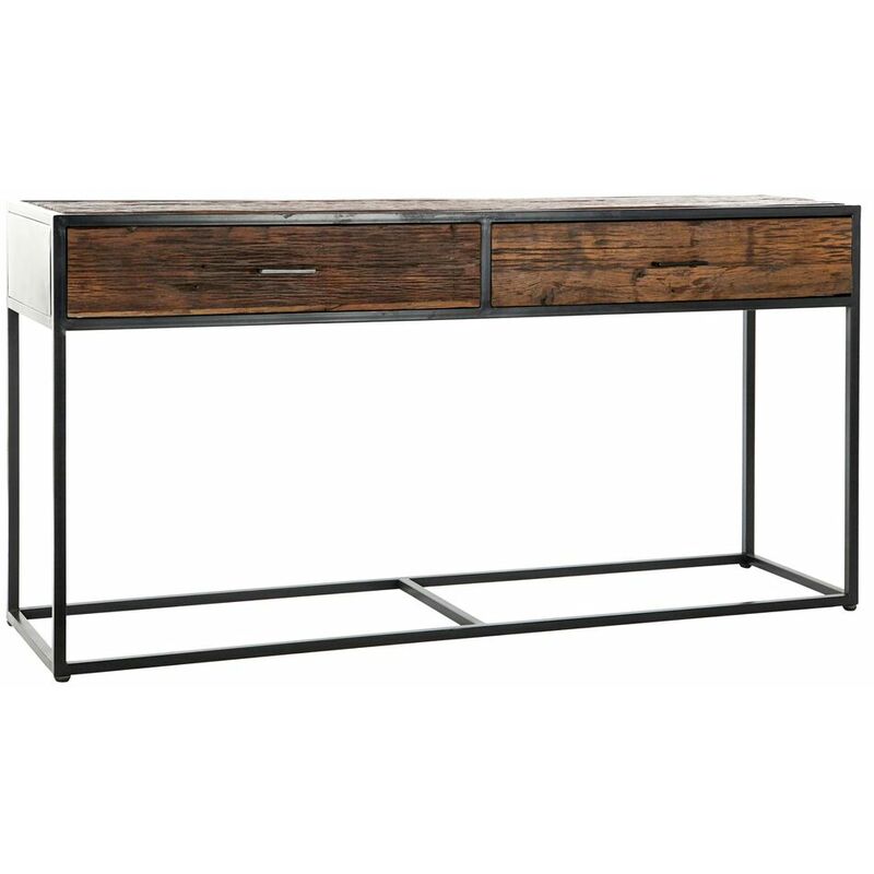 

Consola DKD Home Decor Negro Metal Madera de mango Marrón oscuro (150 x 43 x 77 cm)