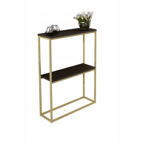 Consola doble recibidor 60x20 fabricada en perfiles Oro Negro 15x15