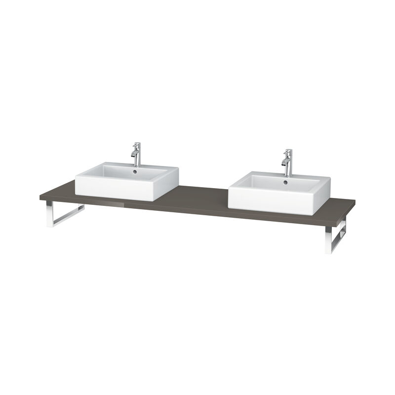 

Duravit Ag - Consola Duravit Vero variable 097C, con 2 recortes, Color (frente/cuerpo): Laca de color gris franela de alto brillo - VE097C08989