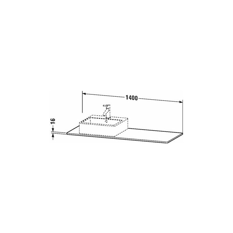 

Consola Duravit XSquare 060G, 1400x 550 mm, 1 recorte a la izquierda, Color (frente/cuerpo): Albaricoque Perla seda laca mate - XS060GL2020