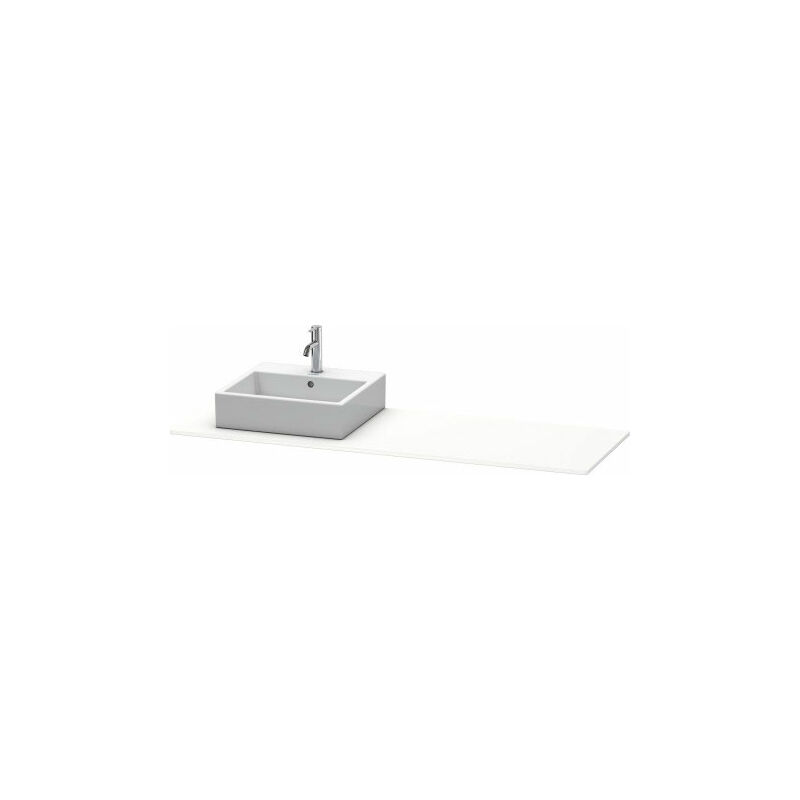 

Consola Duravit XSquare 060H, 1600x 550 mm, 1 recorte a la izquierda, Color (frente/cuerpo): Laca de alto brillo Dolomiti Grey - XS060HL3838