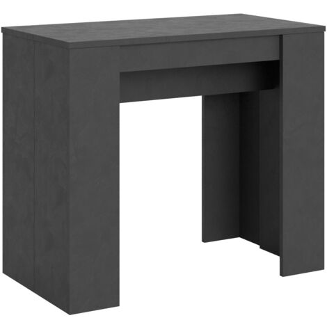 Consola extensible en antracita para 8 personas de 48 a 204 cm Bina