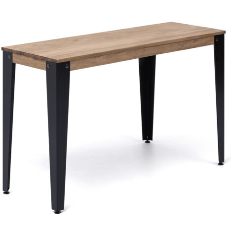 Consola Lunds 120x40x75cm Negra en madera maciza de pino acabado vintage estilo industrial Box Furniture