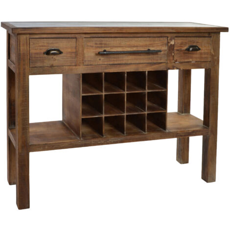 Consola Madera 120X35X95 Botellero