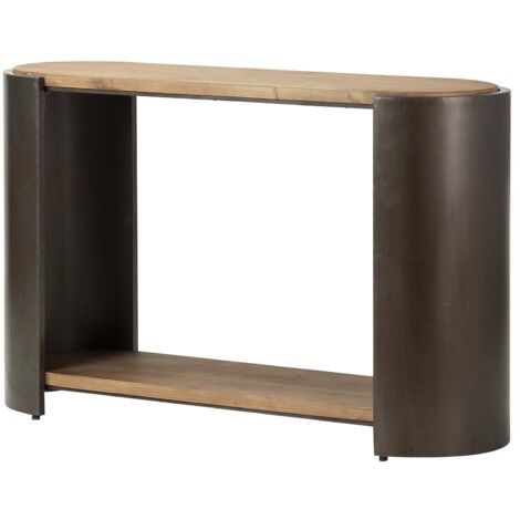 Consola Madera Metal Marron Negro 120X38X76 Cm