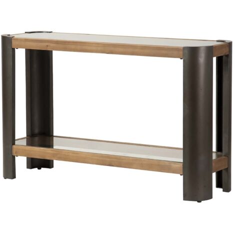 Consola Madera Metal Marron Negro 120X39X75 Cm