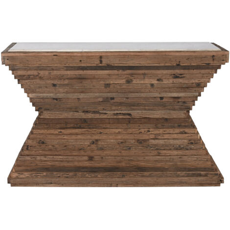 Consola Madera Reciclada Marmol 138X45X87 Marron