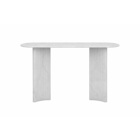 Consola Mdf Granito 150X40X78 Simil Marmol Blanco