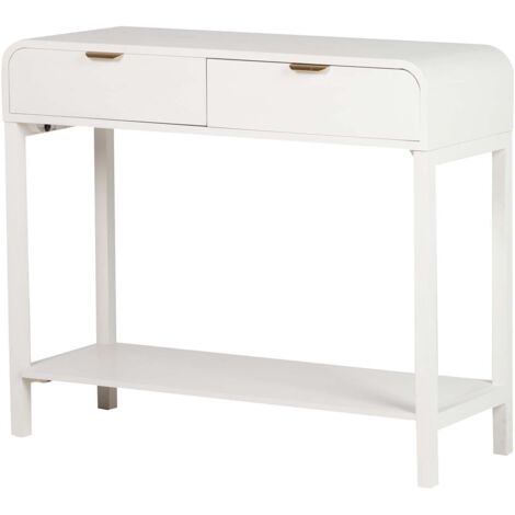 Consola Mdf Pino Blanco Dorado 90X32X75 Cm