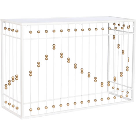 Consola Metal Espejo 120X40X80 Blanco
