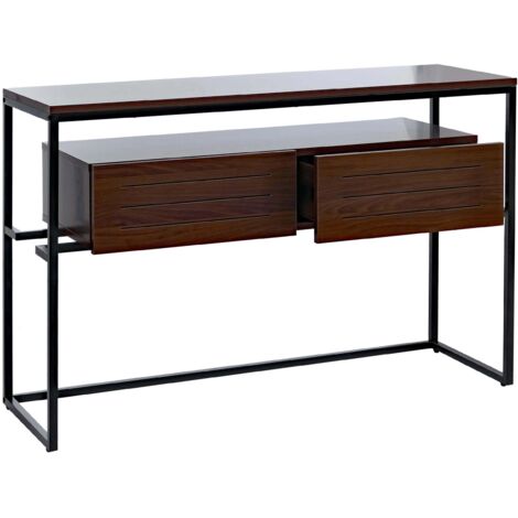 Consola moderna con 2 cajones y 2 estantes 80 x 120 x 40 cm MDF marrón 040008717