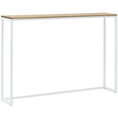 Consola Recibidor iCub Eco-Line 118x30x80cm Blanca en madera maciza de pino acabado envejecido estilo Industrial Box Furniture