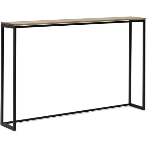Consola Recibidor iCub Eco-Line 78x30x80cm Negra en madera maciza de pino acabado envejecido estilo Industrial Box Furniture