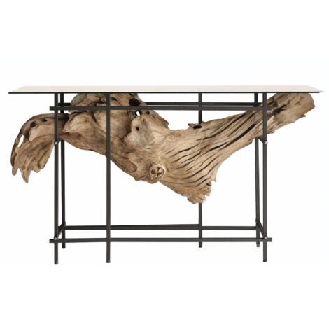 Consola Teca Hierro 160X50X90 Pieza Unica