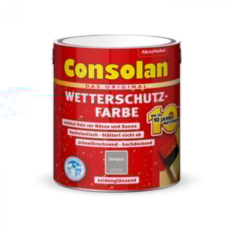 Consolan Wetterschutzfarbe 2,5 l Steingrau