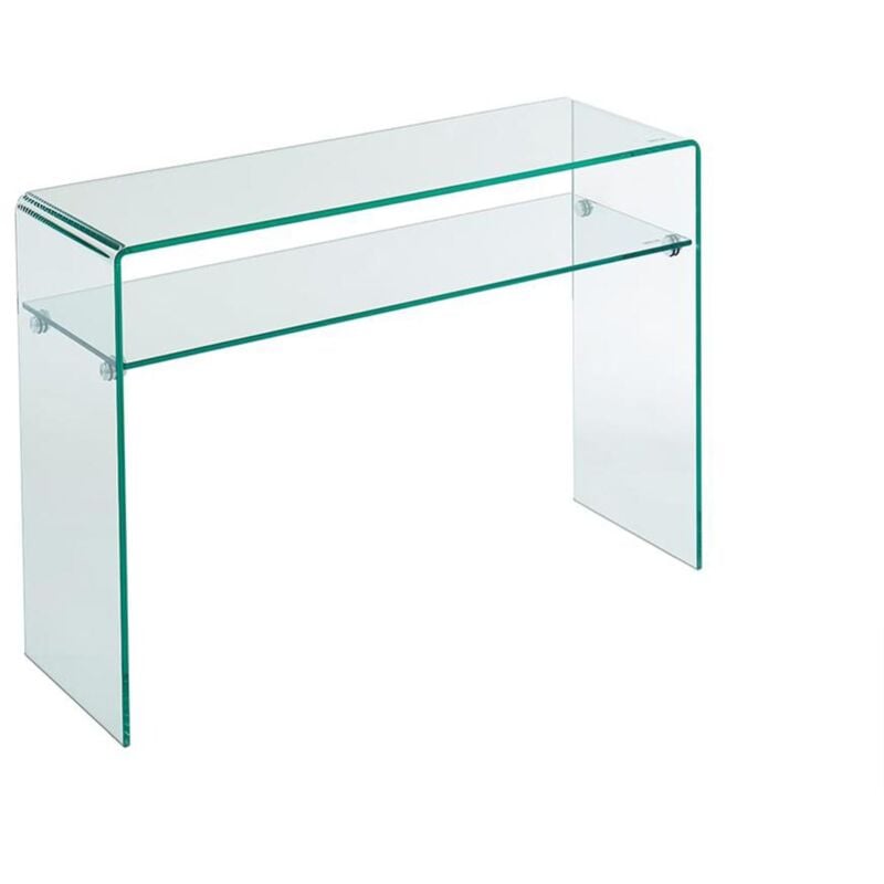 Vente-unique - Console - 1 niche - Verre trempé - Transparent - stileos
