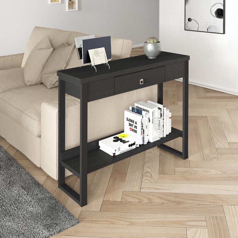 Console 1 tiroir 1 niveau Blake noir