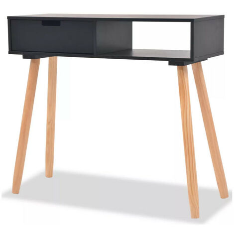 Console 1 tiroir bois noir et pin massif clair Lain