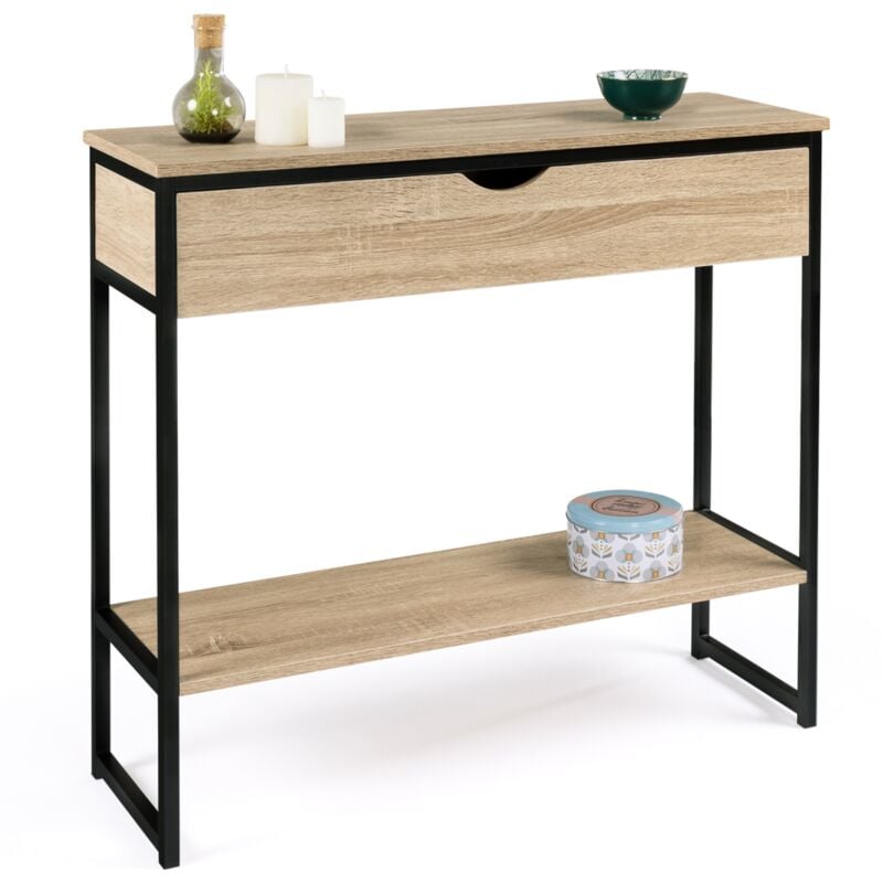 Console 1 tiroir detroit 1 étagère design industriel