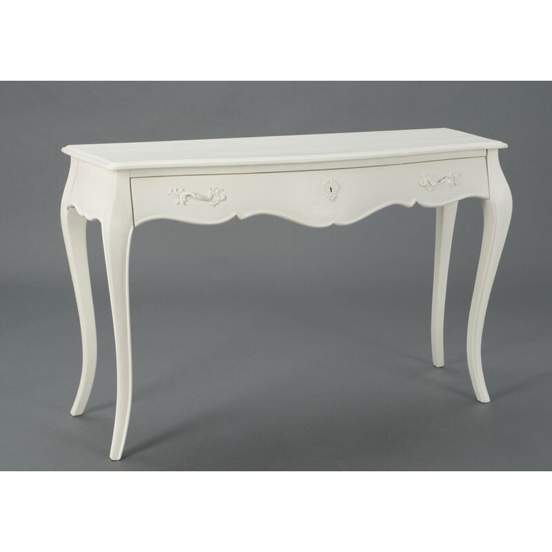Amadeus - Console 1 tiroir blanc cassé en acajou Murano 120x40 Acajou