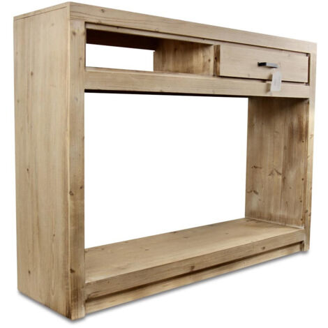 Console 1 tiroir naturel - Bois - Naturel - Décoration d'Autrefois