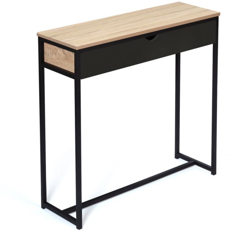 Console 1 tiroir noir boston design industriel