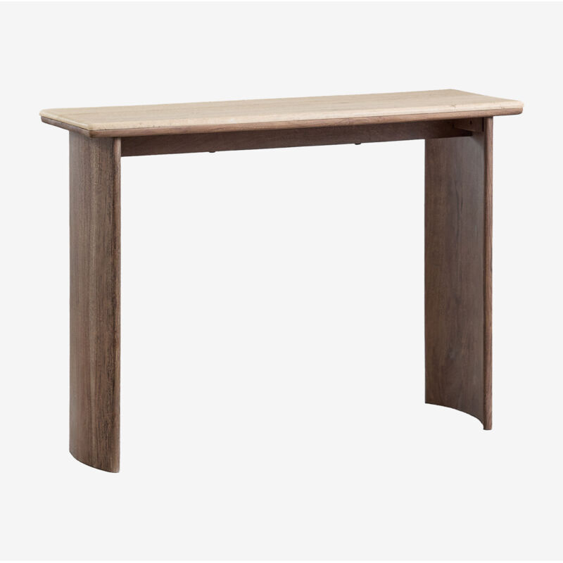 Sklum - Console 105x35 cm en travertin et bois d'acacia Casilda Travertine