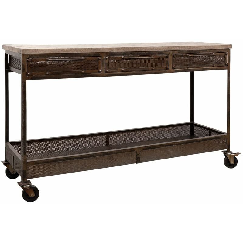 Console 150x45 Manguier laqué Brun heavy industry 221