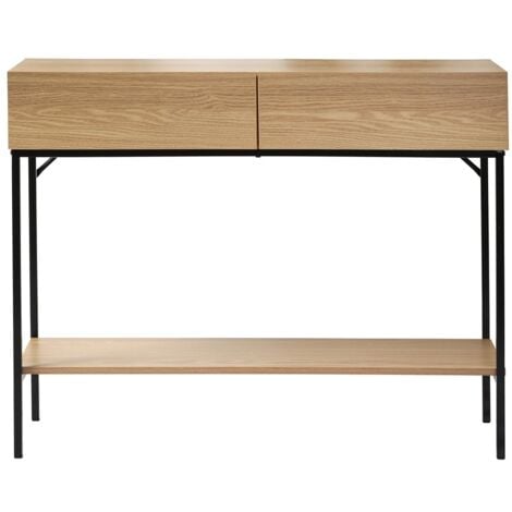 Console 2 Cassetti 1 Ripiano Decorazione in Legno - L100 cm