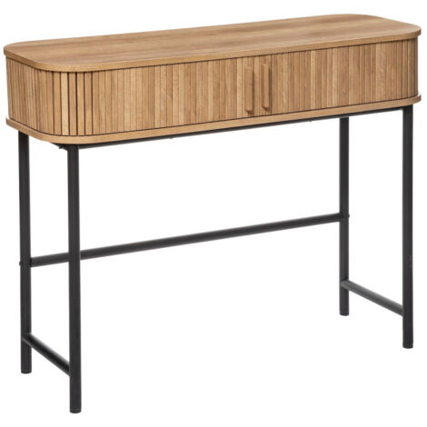 Console 2 Portes "Colva" 100cm Beige & Noir