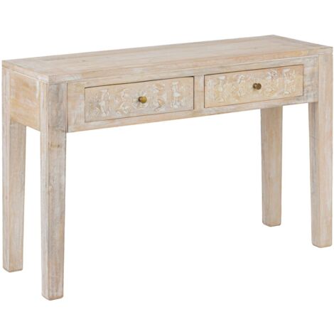 Console 2 tiroirs en bois massif SHIREL