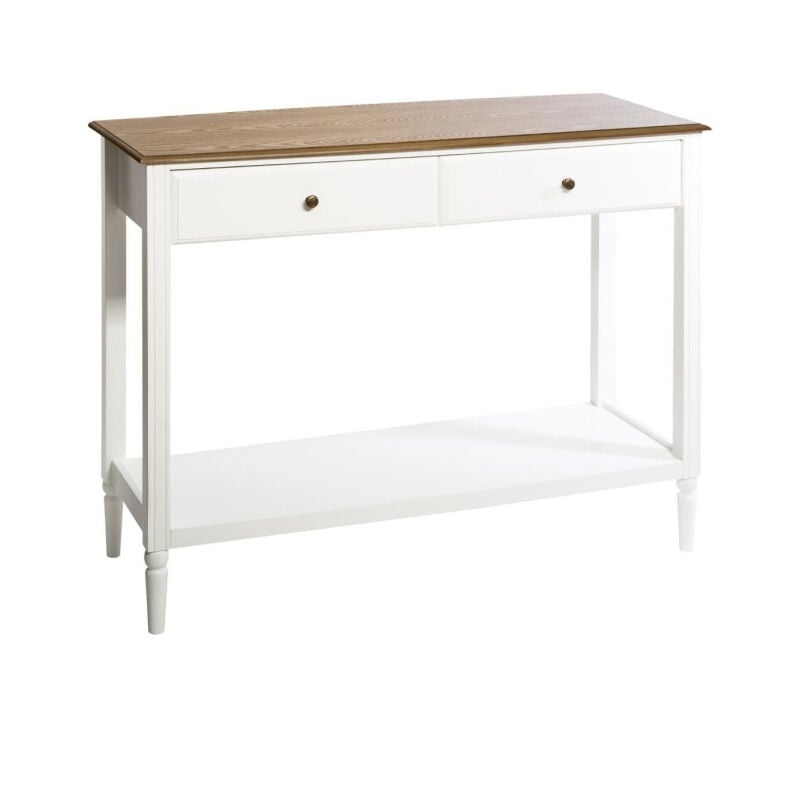 Console 2 Tiroirs en Bois 'Solen' 110cm Blanc