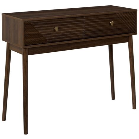 Console 2 tiroirs marron foncé