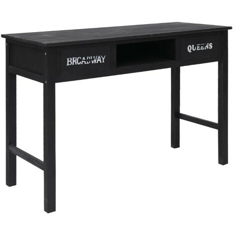 Console 2 tiroirs paulownia massif noir Imma