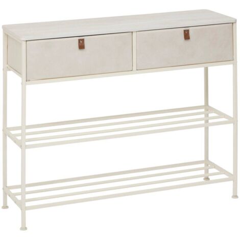 Console 2 tiroirs tissa avec range-chaussure beige - 5five