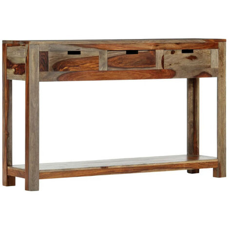 Console 3 tiroirs sesham massif foncé Mika