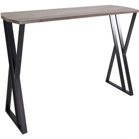 Console à pieds croisés 100x30x75cm en bois et métal - NERO