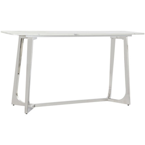 Console Acier Marbre 150X45X80 Argenté