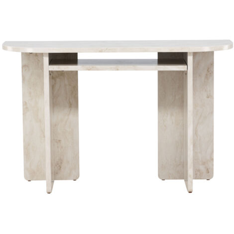 Console aux bords arrondis effet marbre L120cm - Beige - Alesund