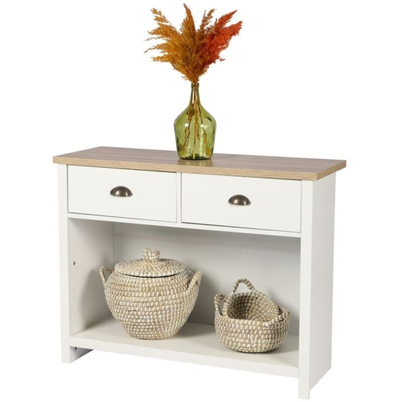 Fornord - Console avec 1 étagère et 2 tiroirs virginia