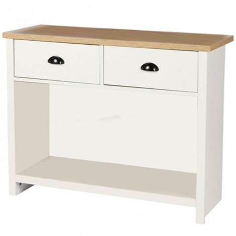 Console Avec 1 Etagere Et 2 Tiroirs Virginia Blanc Atmosphera