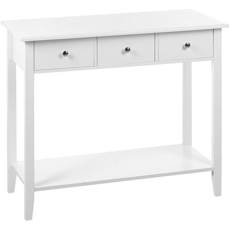 Beliani - Console Blanche en mdf et Bois de Pin à 3 Tiroirs Moderne Bureau Minimaliste Galva