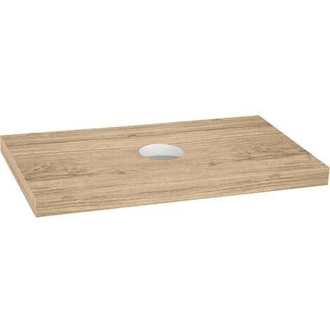 Console Blata chêne noueux avec trou vasque et support 900x56x510 mm