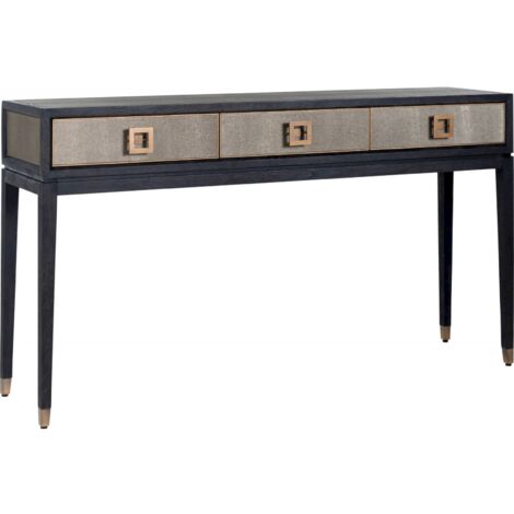 Console Bloomville 3 tiroirs - Doré et gris granit