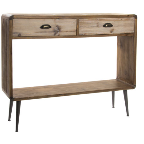 Console Bois Métal 115X30X96 Naturel