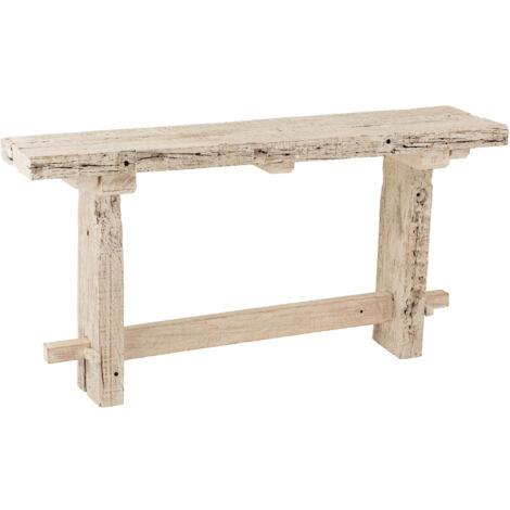 Console brut en bois recyclé blanchi Blanc 150x76 cm