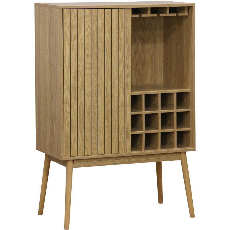 Fijalo - Console Casier à Bouteilles Tendance 80 x 40 Cm Placage Frêne.