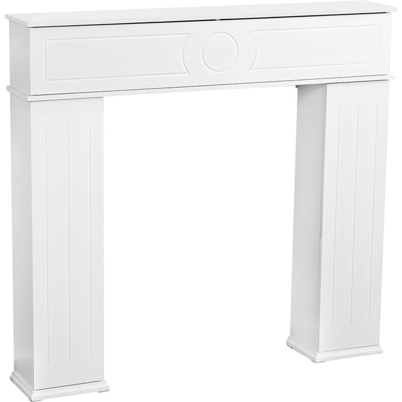 Console cheminée, Console manteau de cheminée décorative avec rangements, Entourage de cheminée en bois de 42 pouces, pour salon, salon, salle de