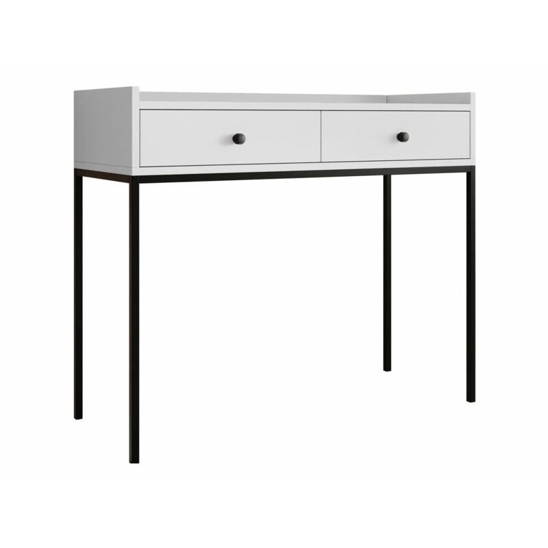 Mobilier1 - Console Comfivo Etmore 106, Blanc, 86x100x40cm, Avec tiroirs